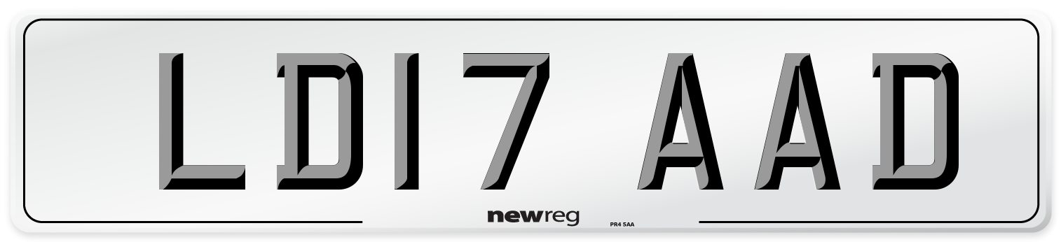 LD17 AAD Number Plate from New Reg